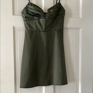 Elegant Olive Green Dress